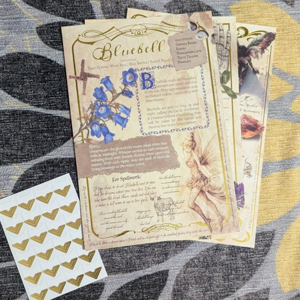 Tamed Wild Grimoire Sheets (Bluebell, Fae, Prehnite)